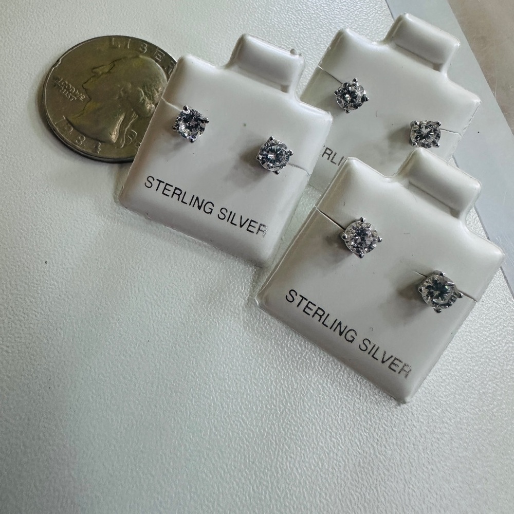 Ty Sterling Silver Crystal Earrings